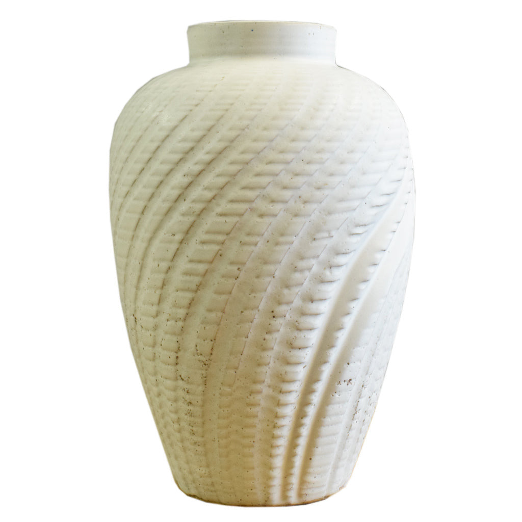 13"  Swirl Vase White - TheMississippiGiftCompany.com
