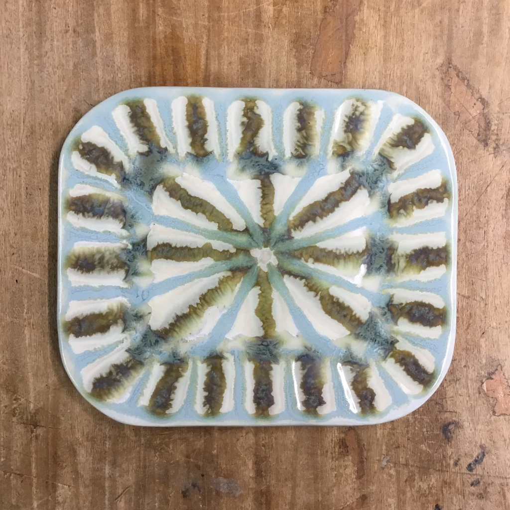 Teal Small Rectangle Plate - TheMississippiGiftCompany.com