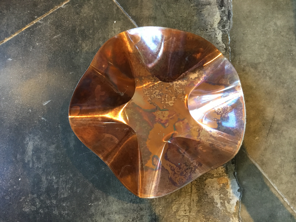 Copper Small Wavy Bowl - TheMississippiGiftCompany.com