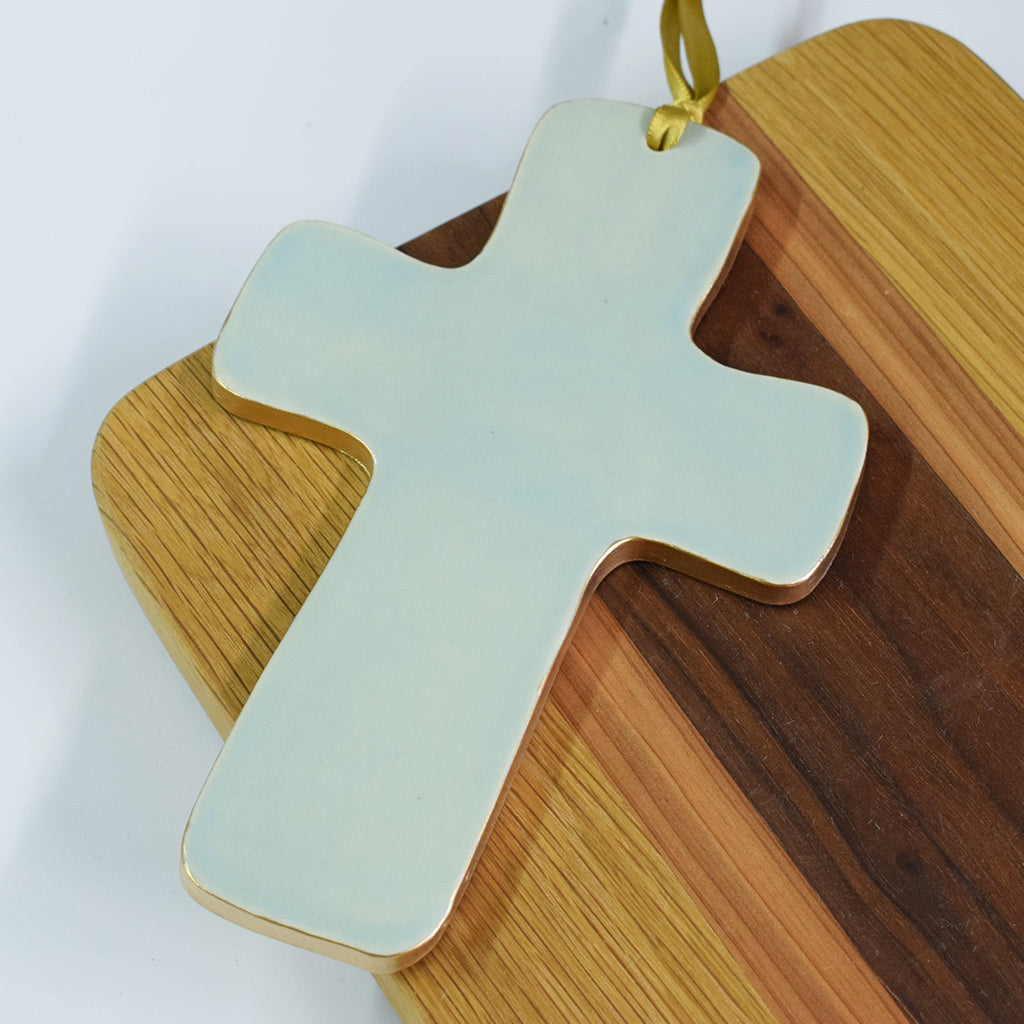 Wall Cross Gold and Glacier - TheMississippiGiftCompany.com