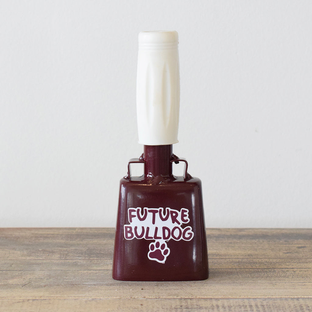 Small Maroon Cowbell with Future Bulldog - TheMississippiGiftCompany.com