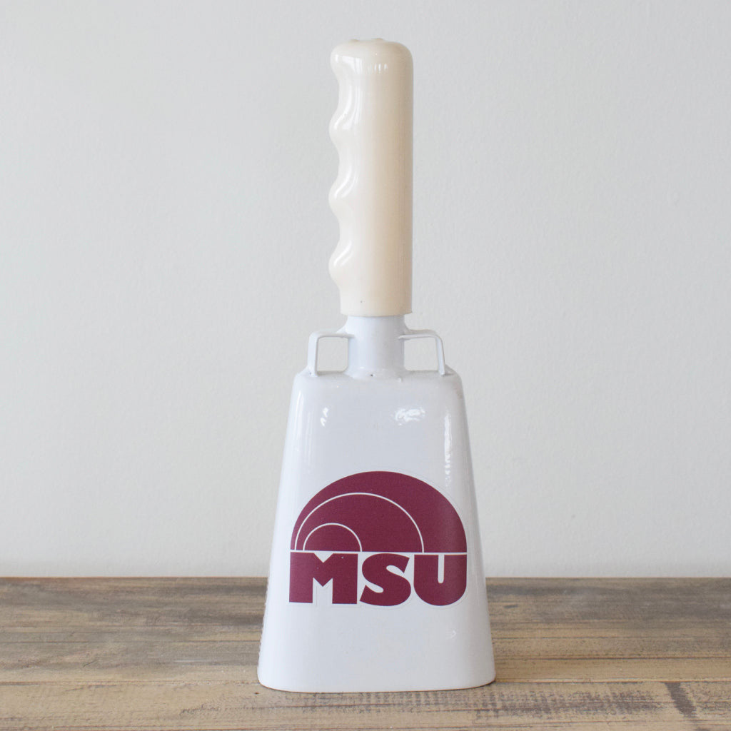Medium White Cowbell- Groovy MSU - TheMississippiGiftCompany.com