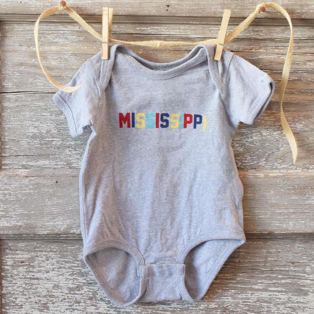 Colorful Mississippi Onesie - TheMississippiGiftCompany.com