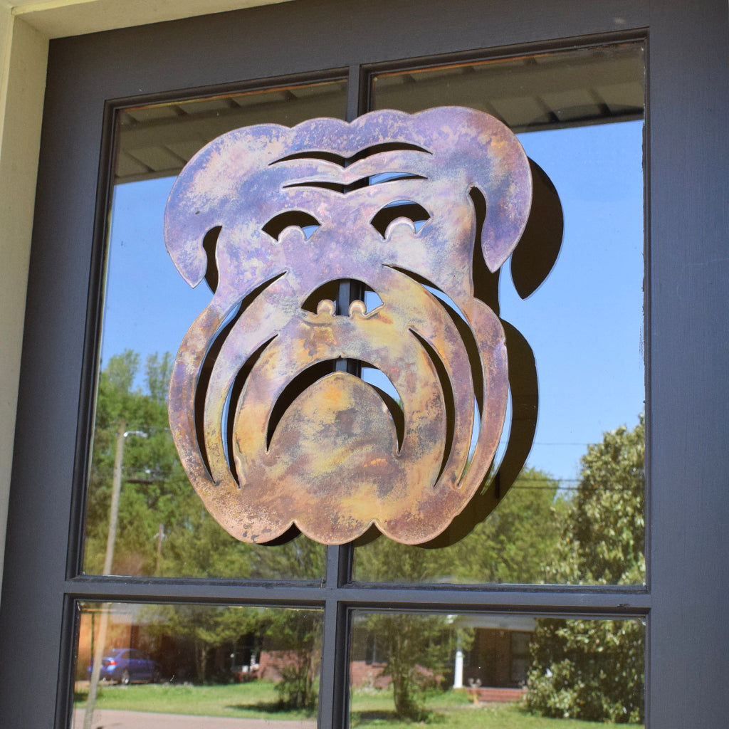 Large Bulldog Head Door Hanger - TheMississippiGiftCompany.com