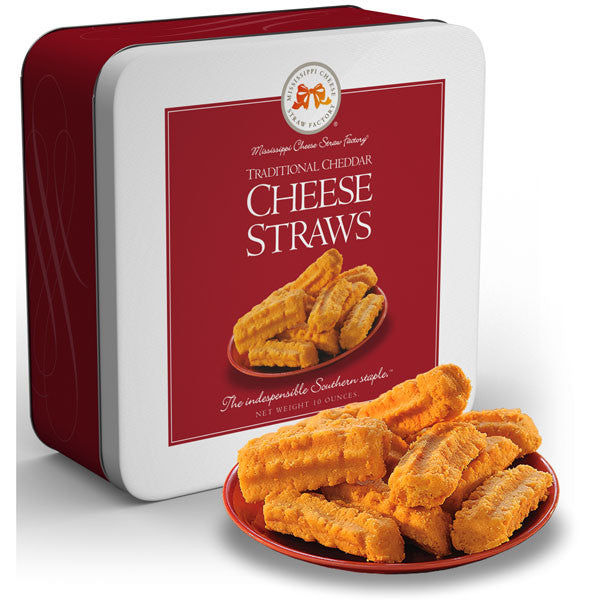 Cheddar Cheese Straws Tin 10 oz. - TheMississippiGiftCompany.com