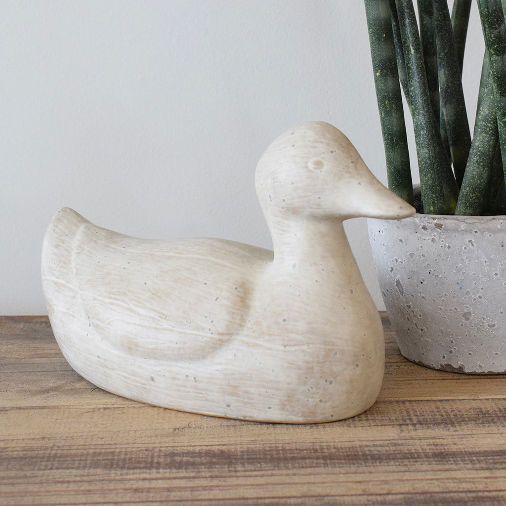 White Speckled Large Duck - TheMississippiGiftCompany.com