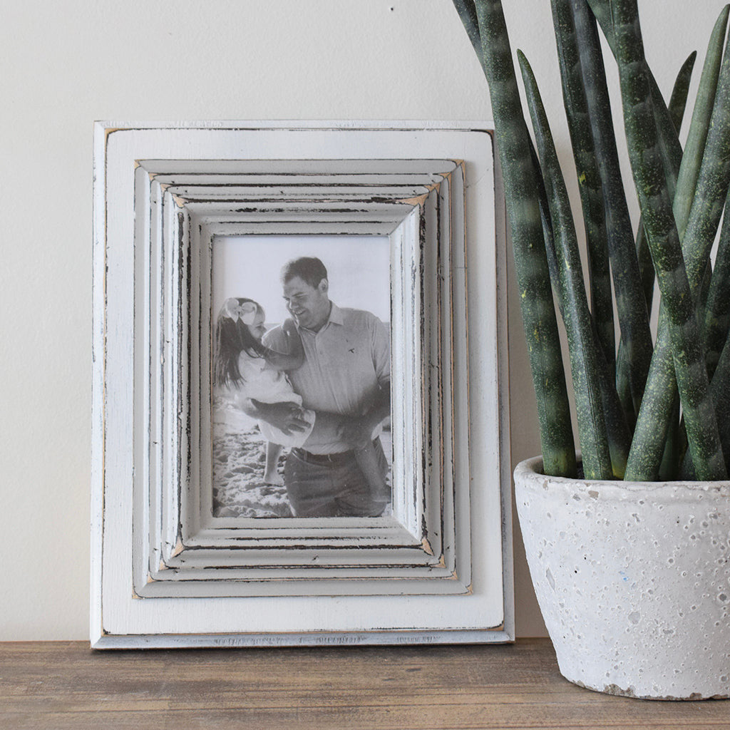 4x6 Little Lo Frame - White/Gray - TheMississippiGiftCompany.com