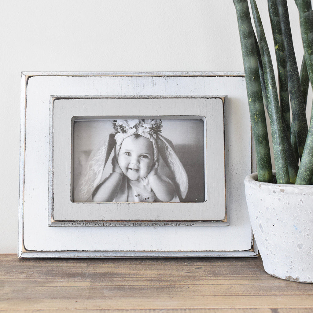4x6 Tyson Frame - White/Gray - TheMississippiGiftCompany.com