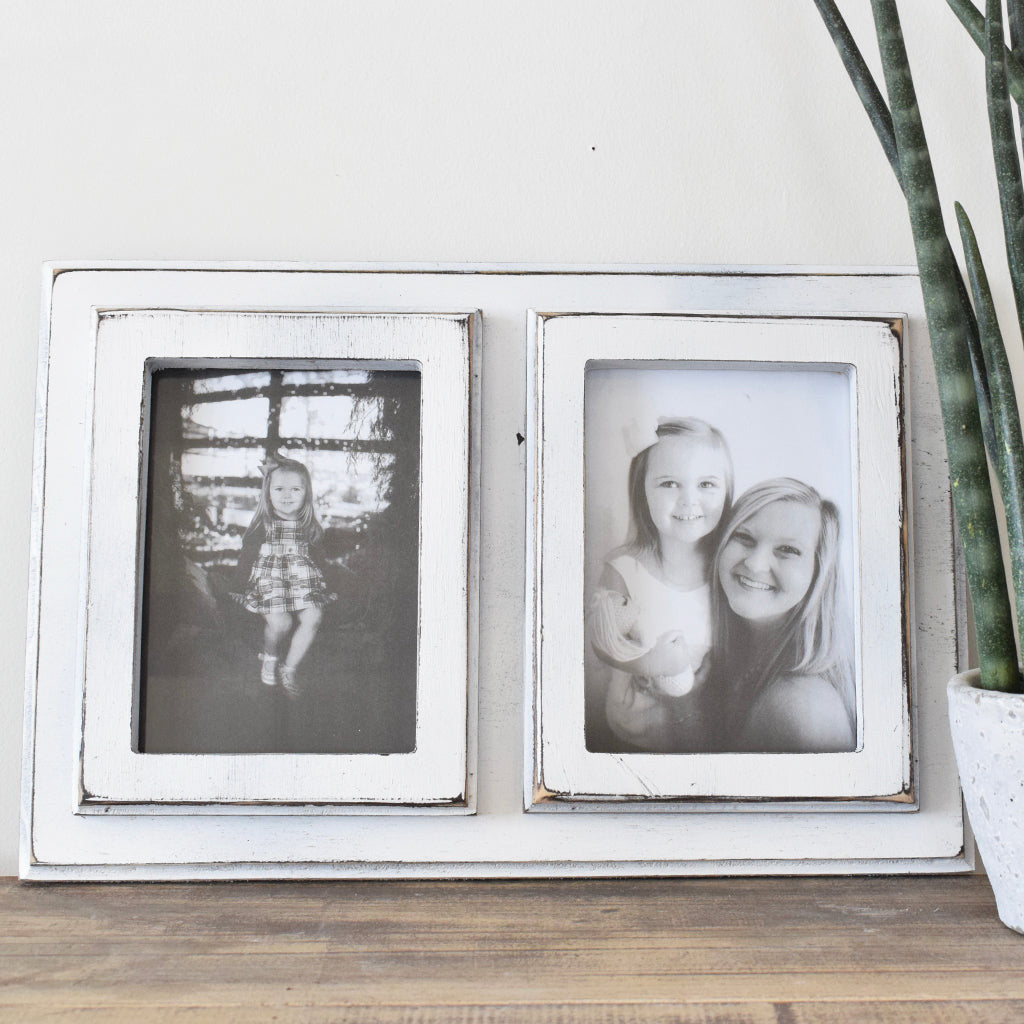 5x7 Double Tyson Frame - White - TheMississippiGiftCompany.com