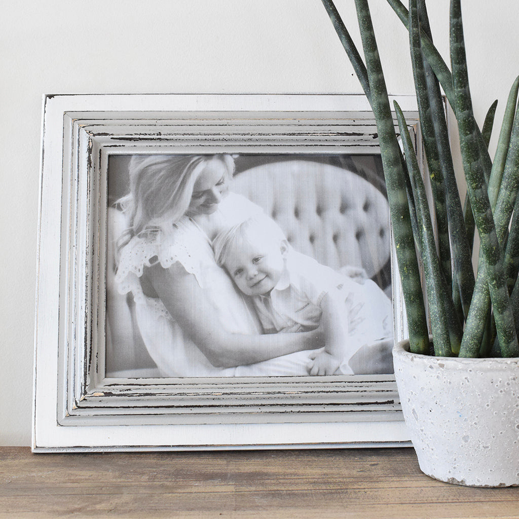 8x10 Little Lo Frame - White/Gray - TheMississippiGiftCompany.com