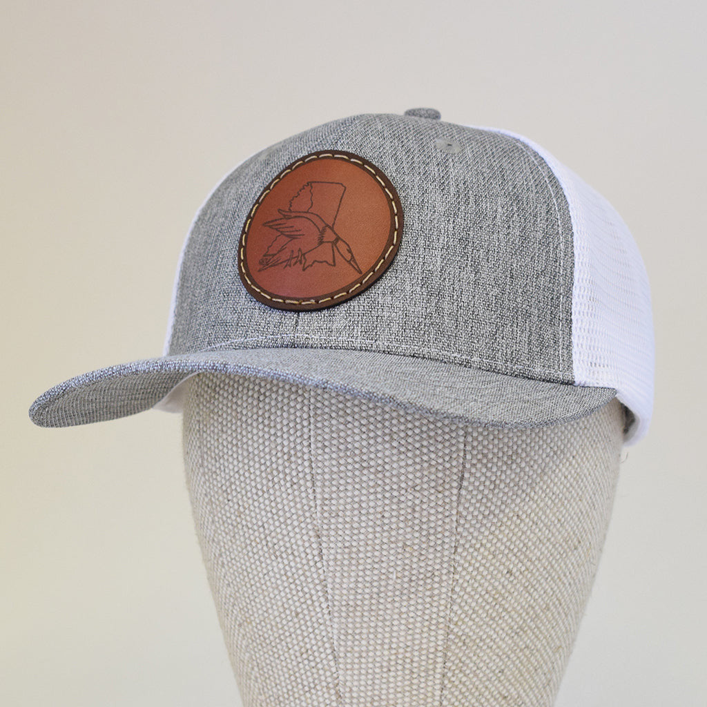 Leather Patch Mississippi with Duck Hat-Gray - TheMississippiGiftCompany.com