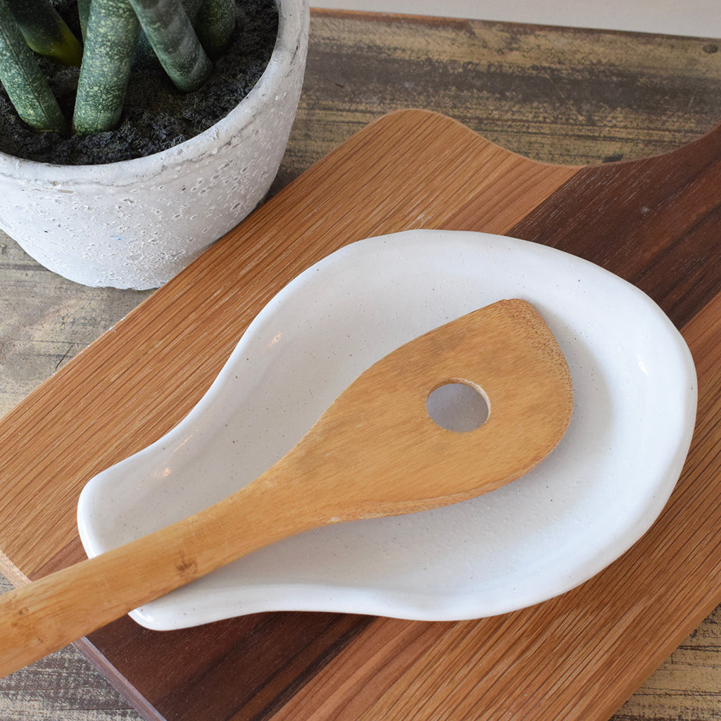 Oval Spoon Rest - Simply White - TheMississippiGiftCompany.com