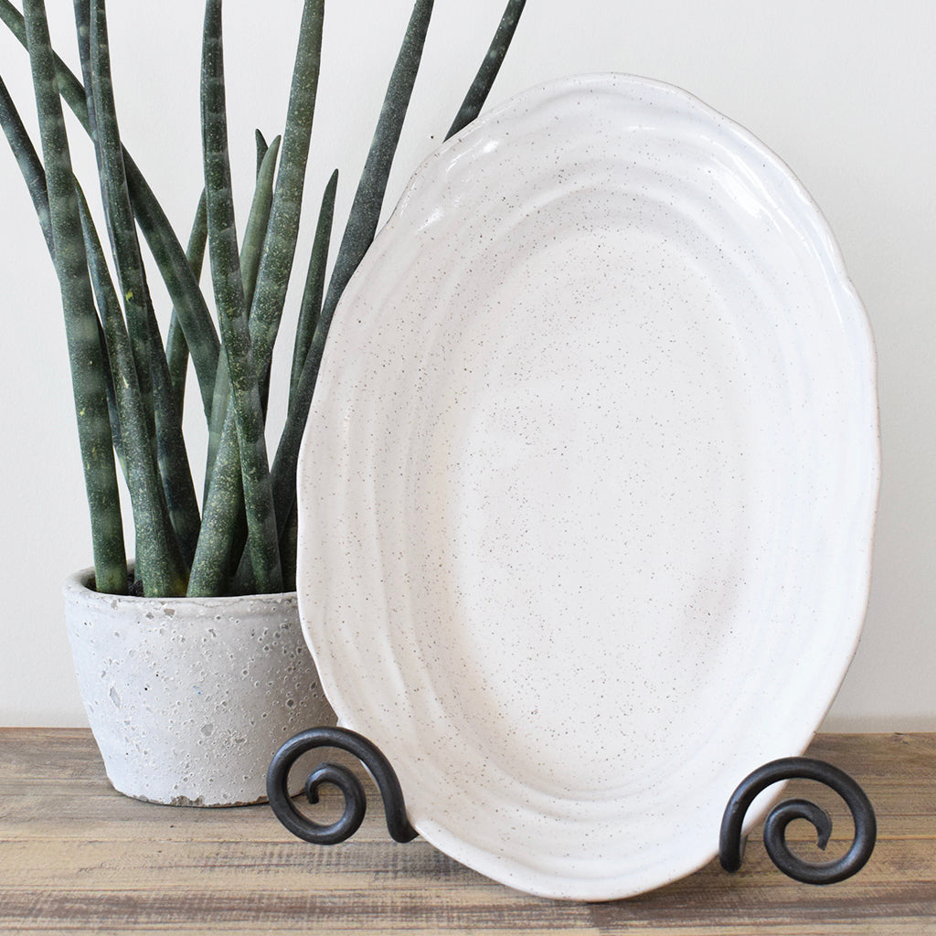 Oval Server-Simply White - TheMississippiGiftCompany.com