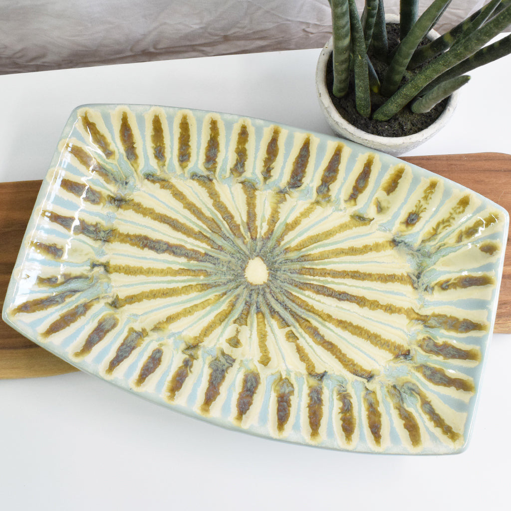 Teal Medium Rectangle Platter - TheMississippiGiftCompany.com