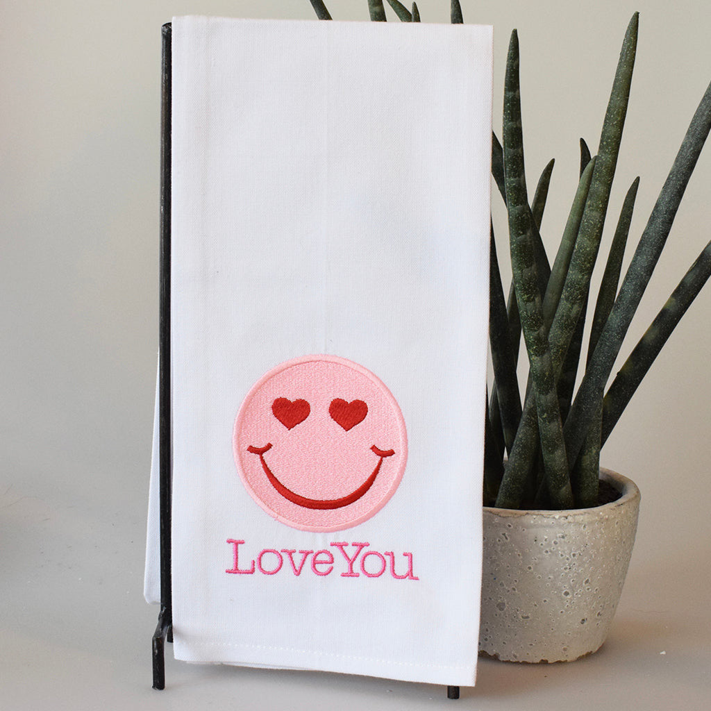 Smiley Love You Towel - TheMississippiGiftCompany.com