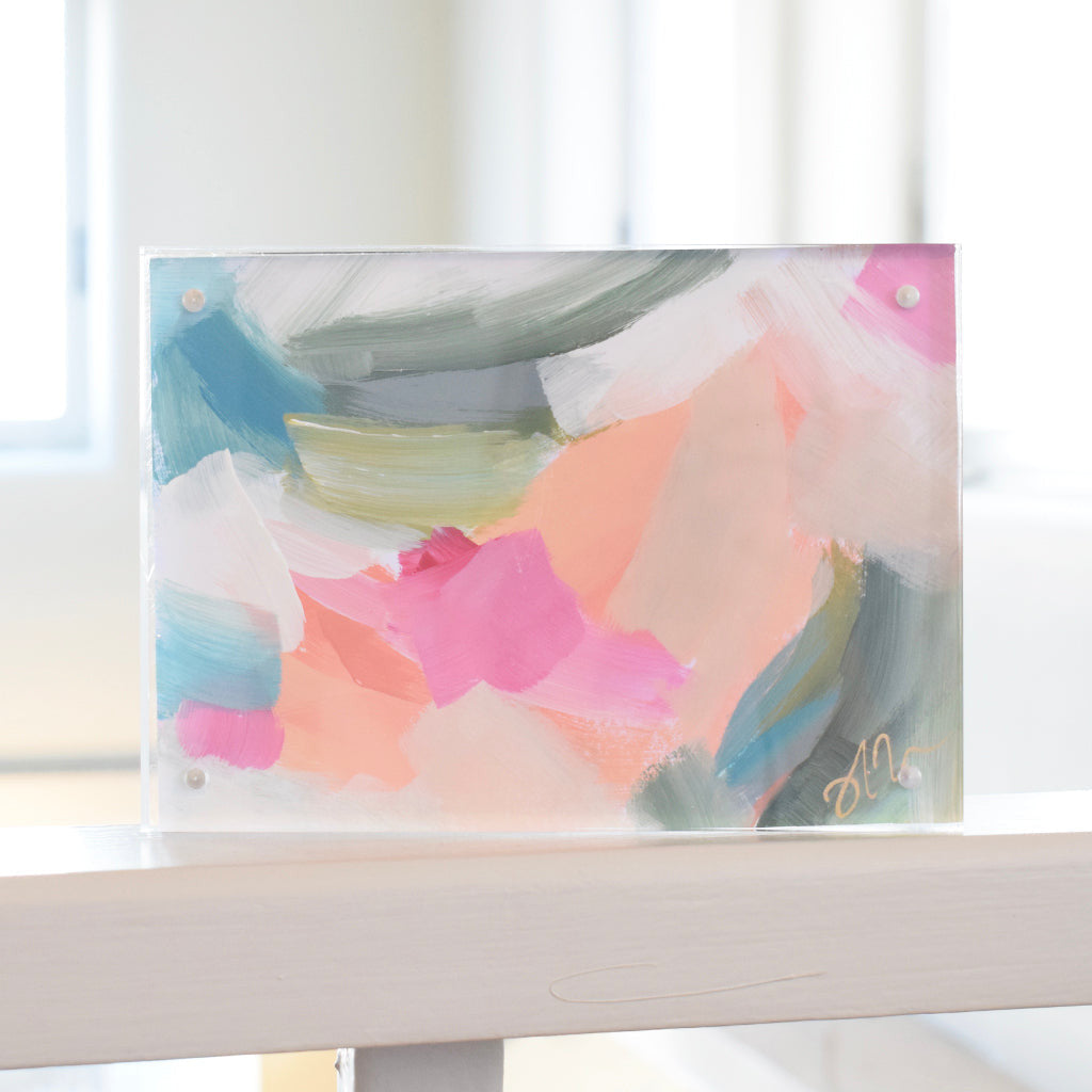 Haley Farris 5x7 Abstract Acrylic-Pinks - TheMississippiGiftCompany.com