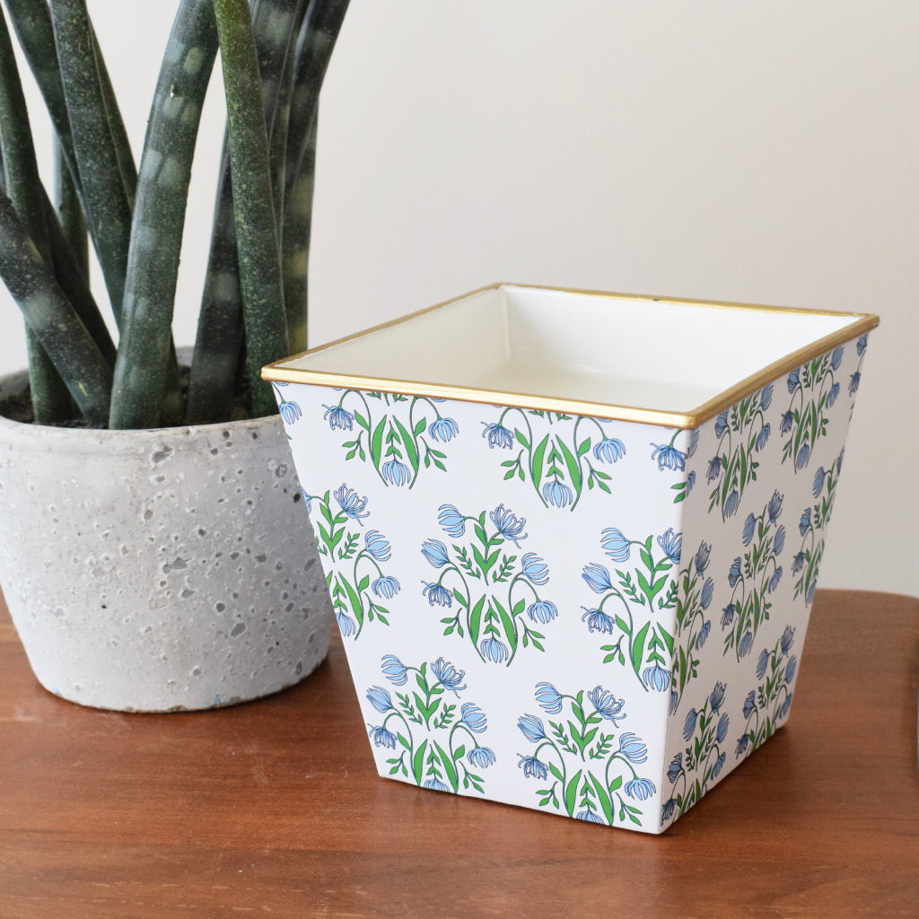 candles in plant pots Lotus Flower Block Patterned Candle