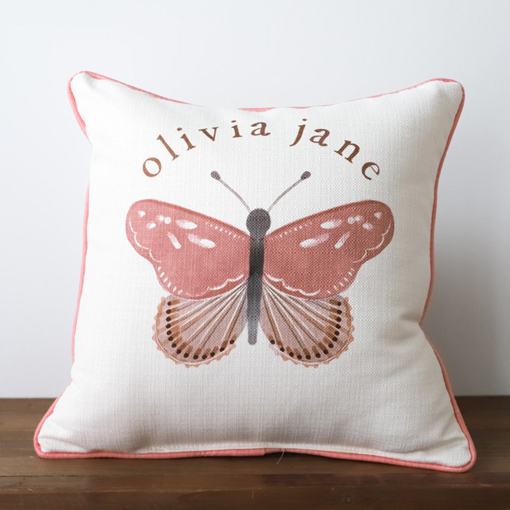 Custom Butterfly Girl Name Pillow - TheMississippiGiftCompany.com