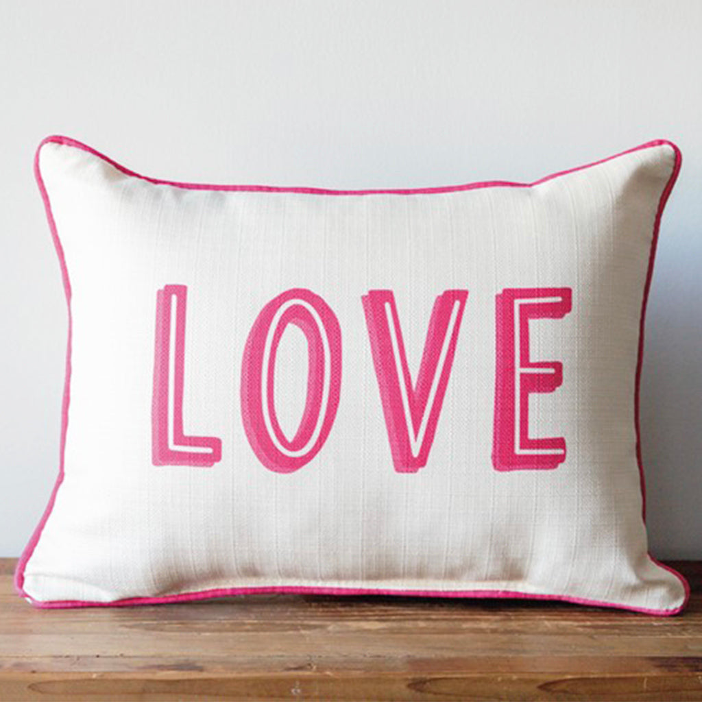 Love Block Rectangle Pillow with Backing - TheMississippiGiftCompany.com