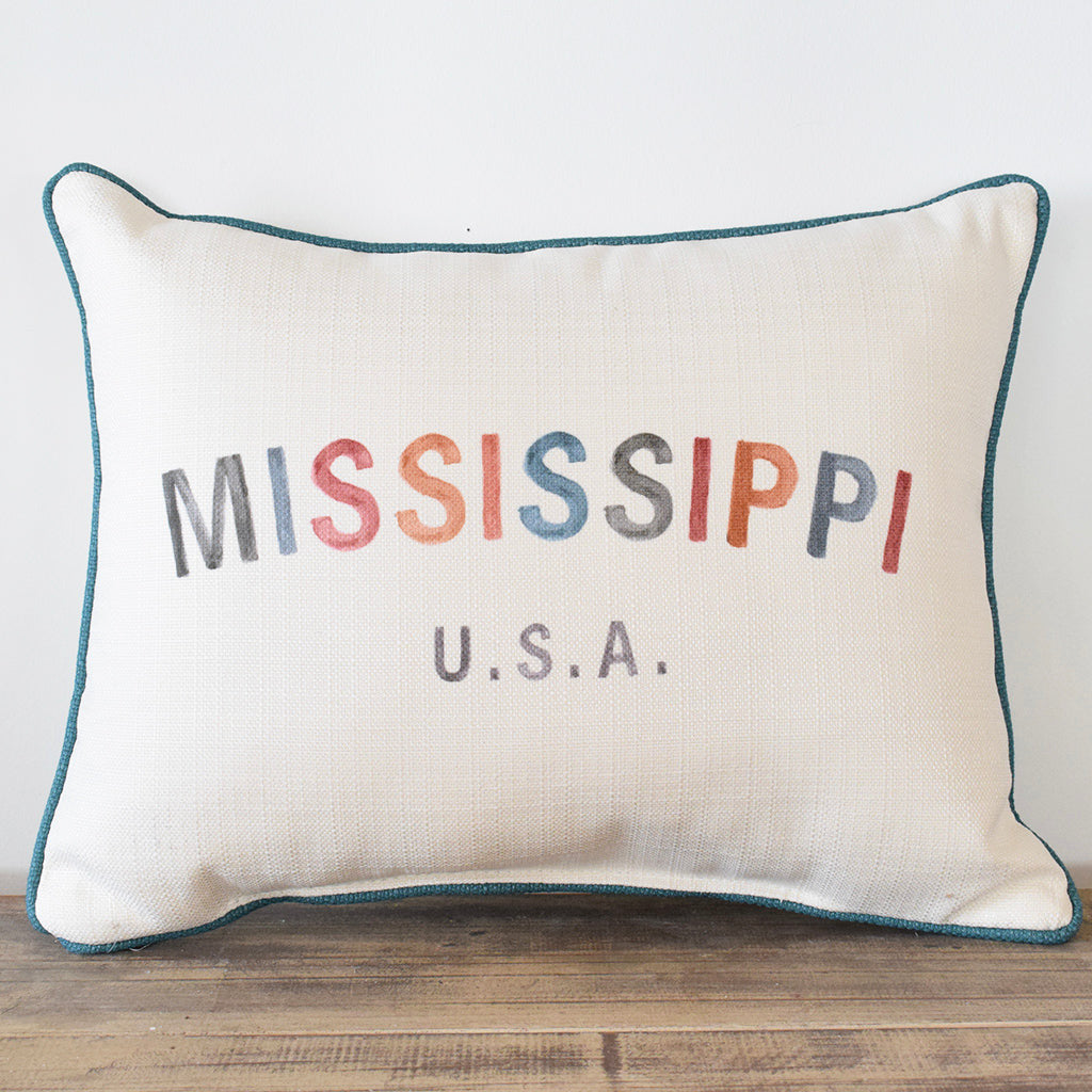 Sunkissed Mississippi USA Rectangle Pillow - TheMississippiGiftCompany.com