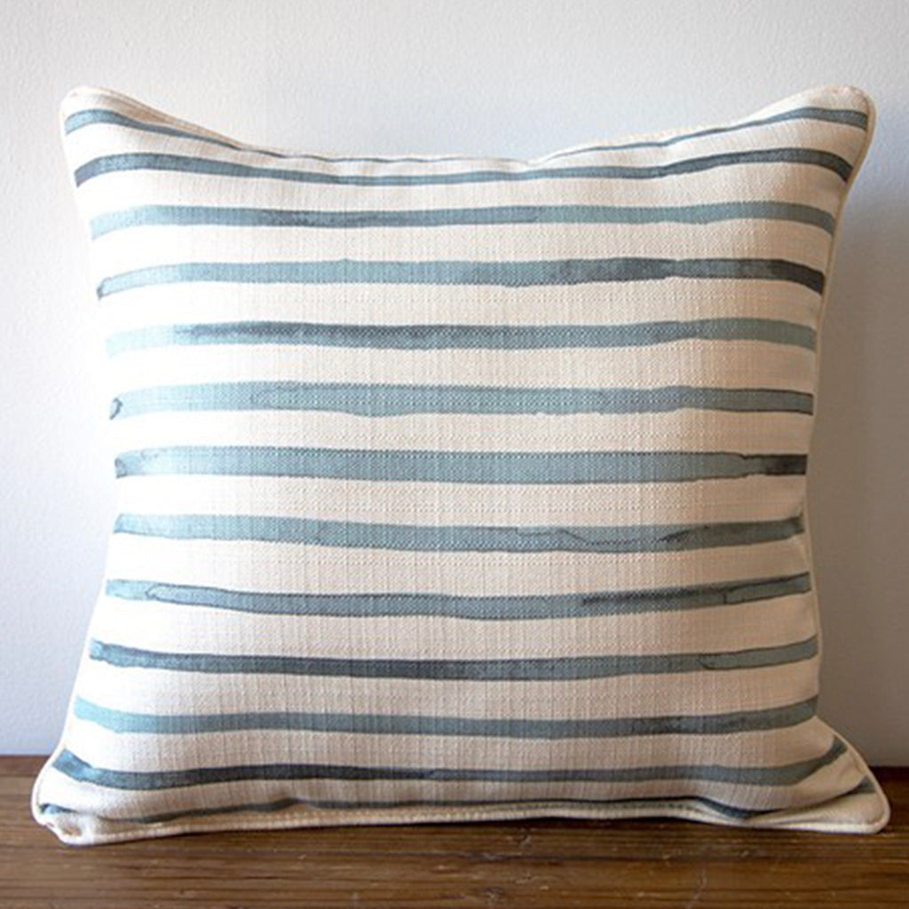 Oversized Blue Stripe Square Pillow - TheMississippiGiftCompany.com