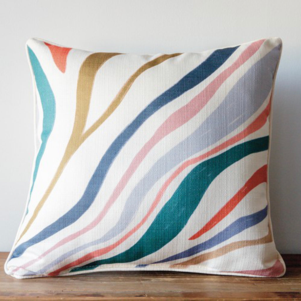 Oversized Multi Abstract Stripe Square Pillow - TheMississippiGiftCompany.com
