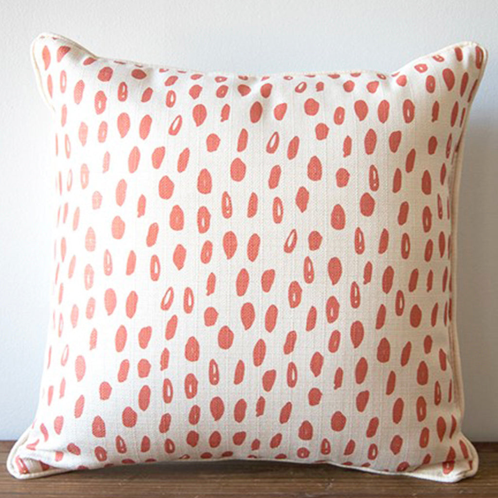Oversized Orange Dot Square Pillow - TheMississippiGiftCompany.com