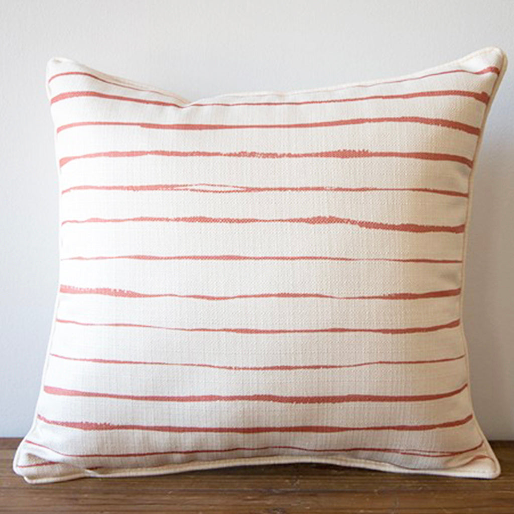 Oversized Orange Stripe Square Pillow - TheMississippiGiftCompany.com