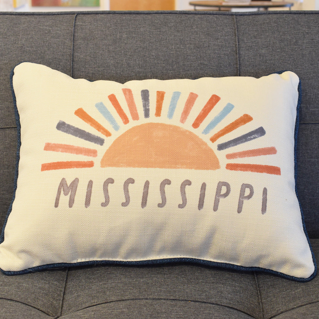 Sunshine Mississippi Rectangle Pillow - TheMississippiGiftCompany.com