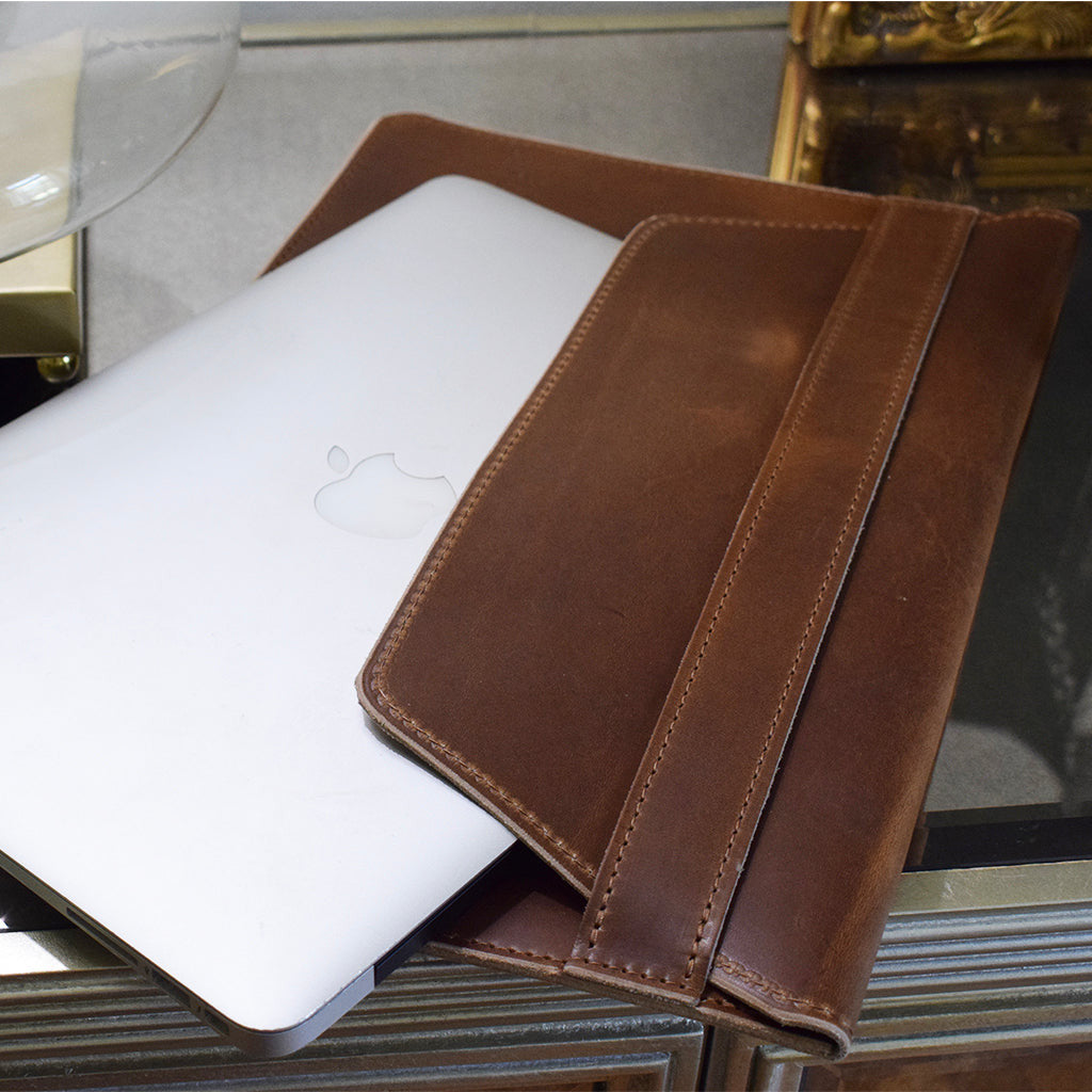 Leather Laptop Sleeve - TheMississippiGiftCompany.com