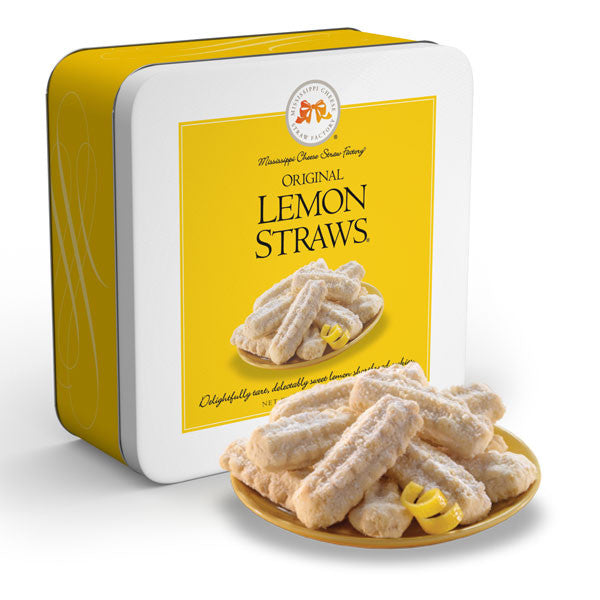 Lemon Straws 10 oz. Tin - TheMississippiGiftCompany.com