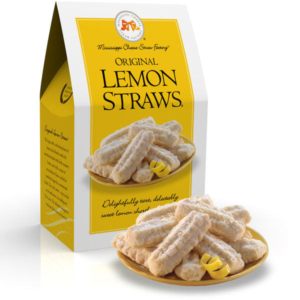 Original Lemon Straws Shortbread Cookies- 6.5oz - TheMississippiGiftCompany.com