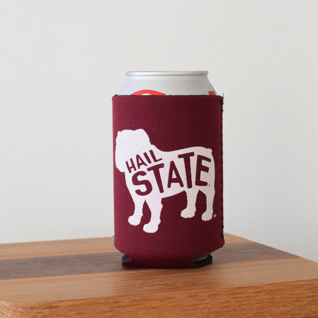Bulldog Silhouette Hail State Coolie - TheMississippiGiftCompany.com