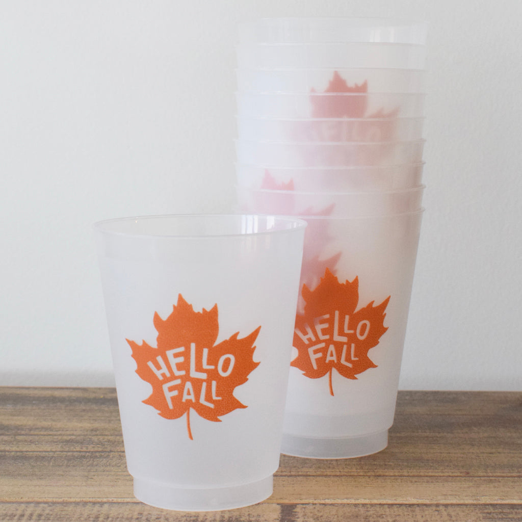 Hello Fall Frosted Cups - TheMississippiGiftCompany.com