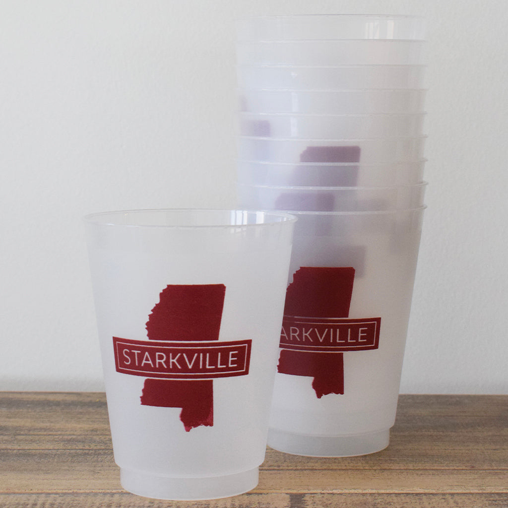 Starkville Banner Frosted Cups - TheMississippiGiftCompany.com