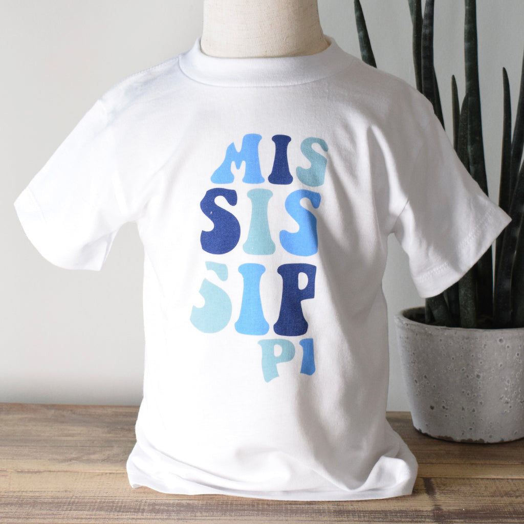 Toddler Mississippi Groovy Tee Blue - TheMississippiGiftCompany.com