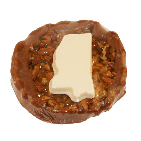 Mississippi Shaped Chocolate in Pecan Turtle - TheMississippiGiftCompany.com
