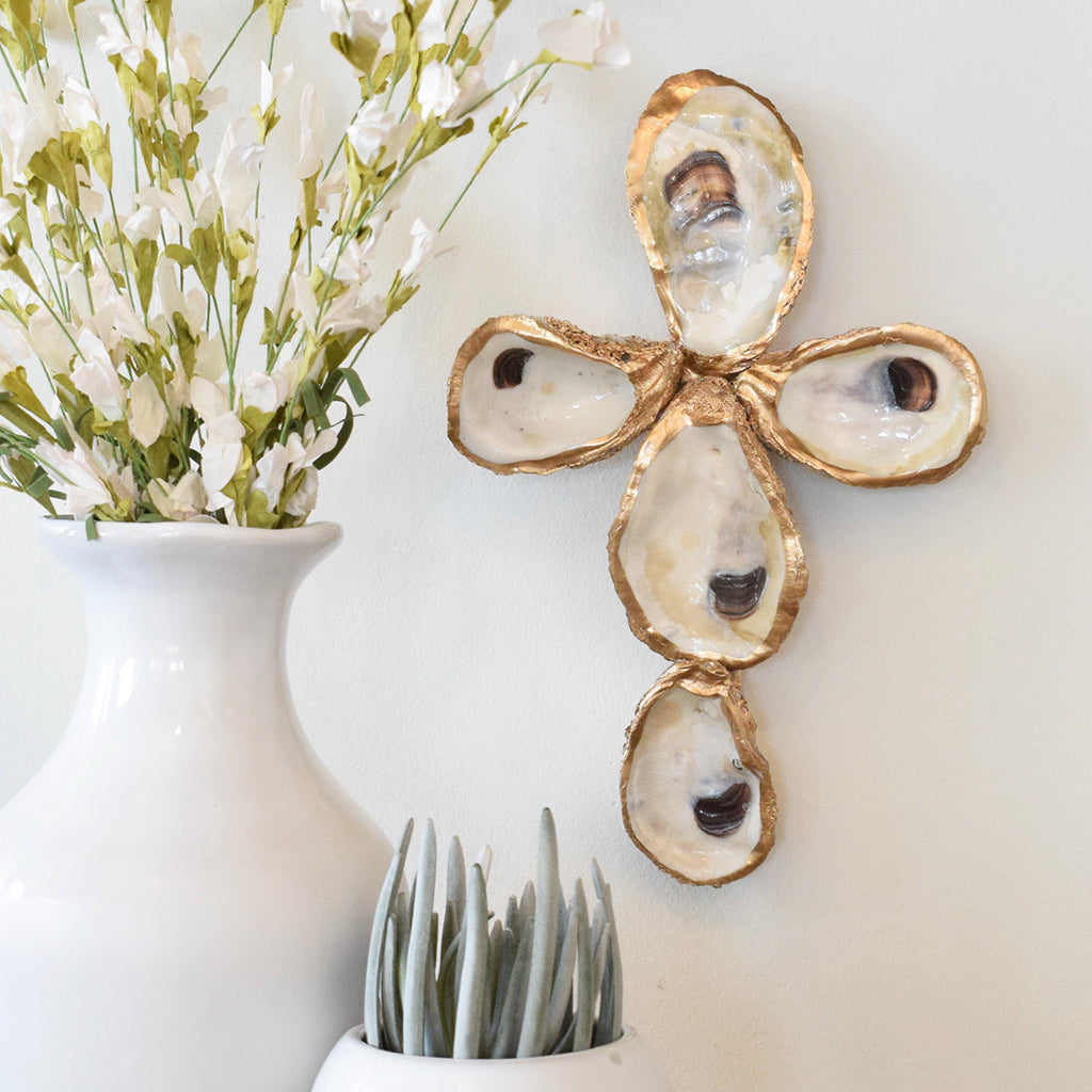 Oyster Shell Cross - TheMississippiGiftCompany.com