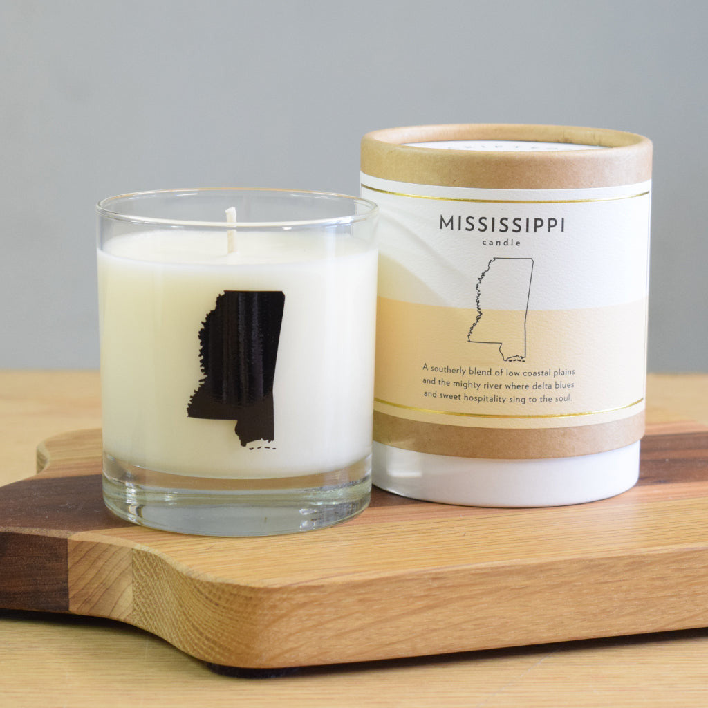 Mississippi Soy Candle in Rocks Glass - TheMississippiGiftCompany.com