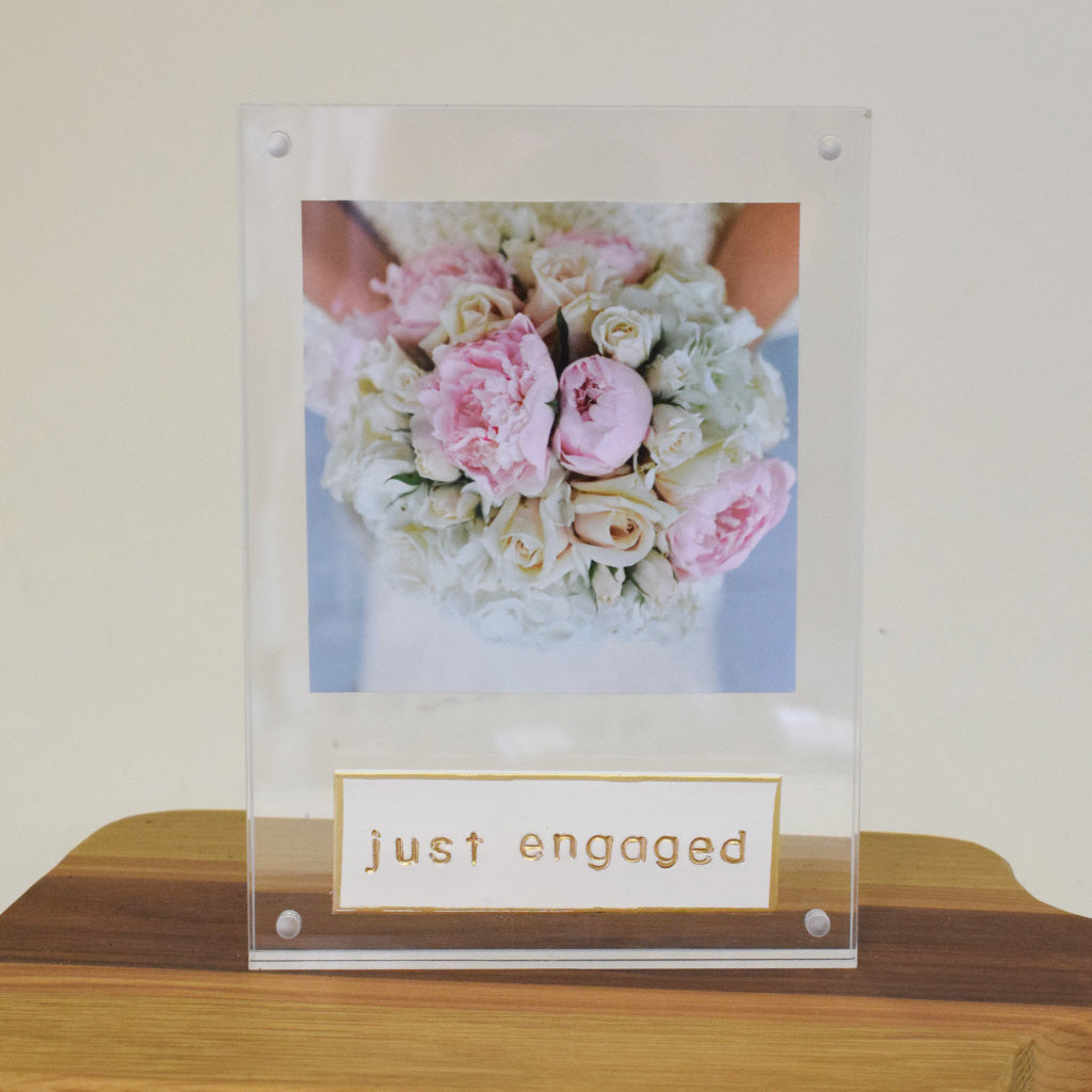 Acrylic Frame - Just Engaged - TheMississippiGiftCompany.com