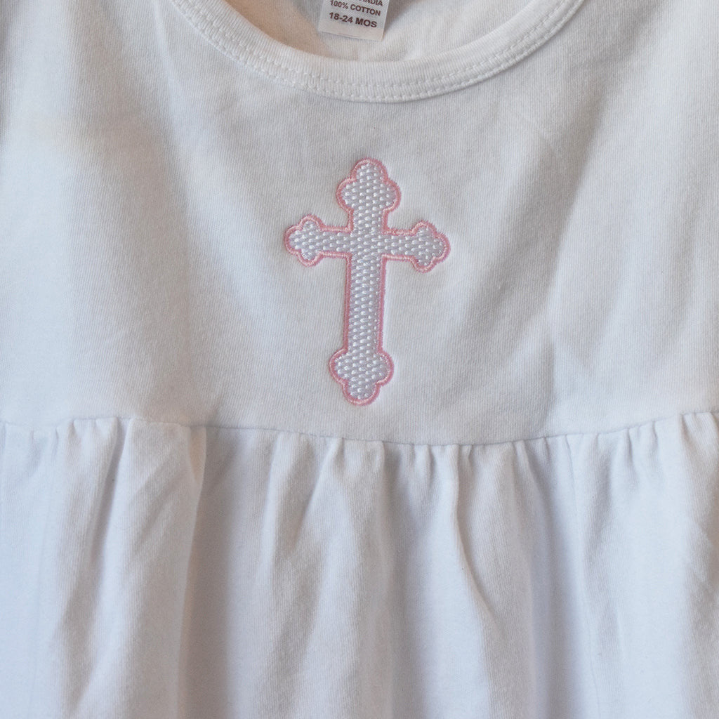 Pink Cross Romper - TheMississippiGiftCompany.com