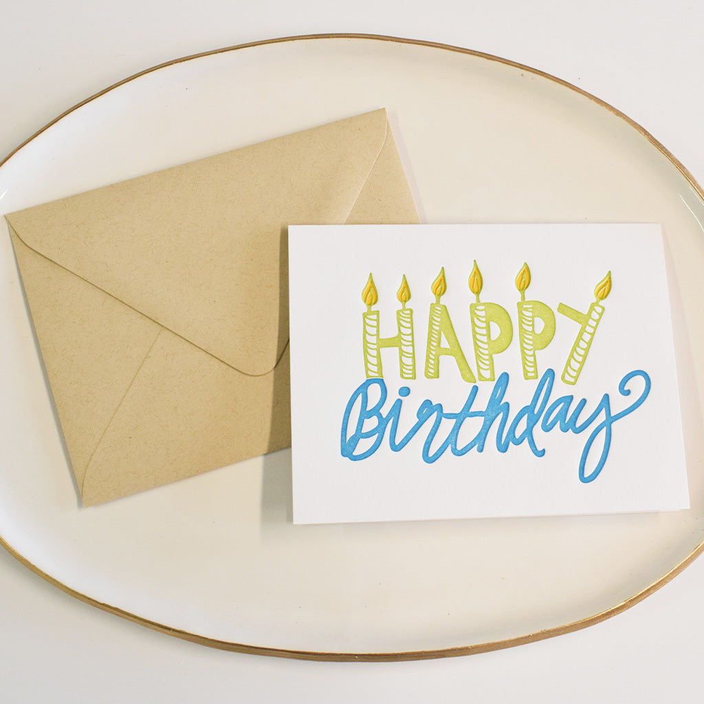 Happy Birthday Candles Single Card - TheMississippiGiftCompany.com