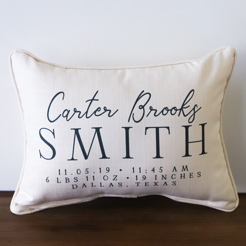 Birth Annoucement Rectangle Pillow - TheMississippiGiftCompany.com