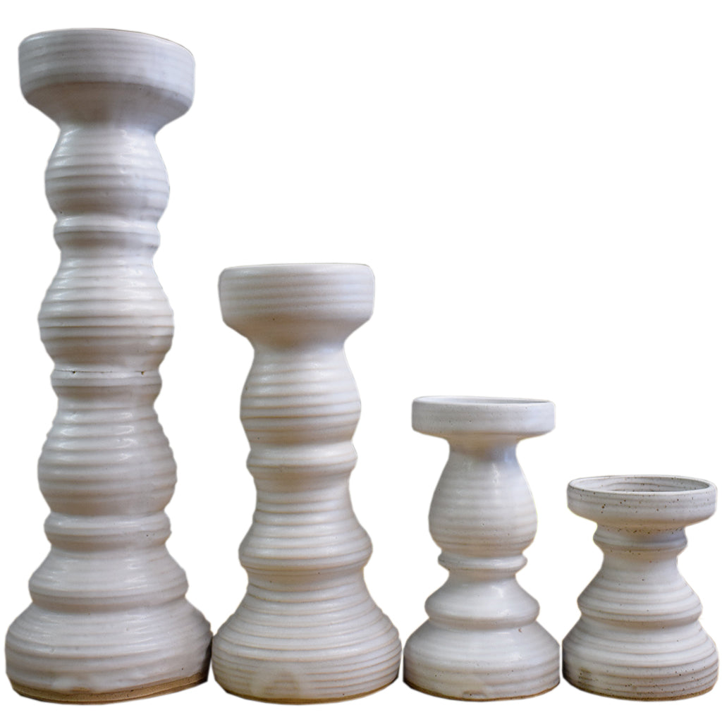 Candlesticks- White - TheMississippiGiftCompany.com