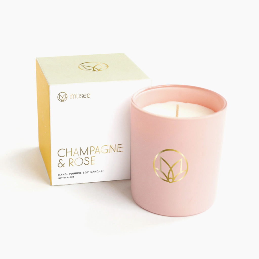 Champagne and Rose Soy Candle - TheMississippiGiftCompany.com