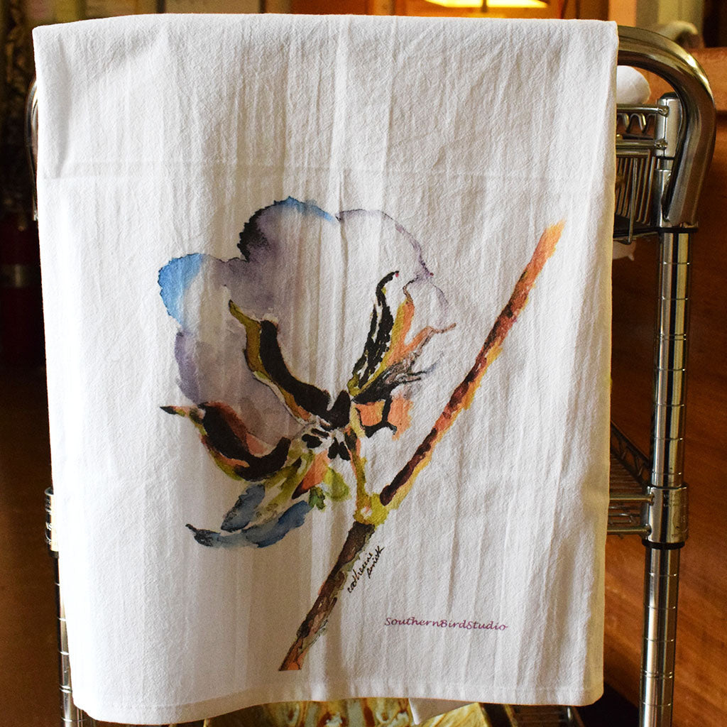 Cotton Boll Flour Sack Kitchen Towel - TheMississippiGiftCompany.com