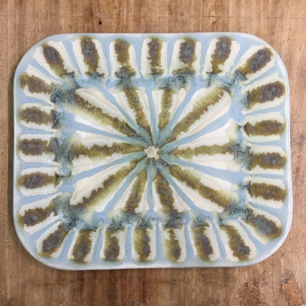 Teal Medium Rectangle Plate - TheMississippiGiftCompany.com