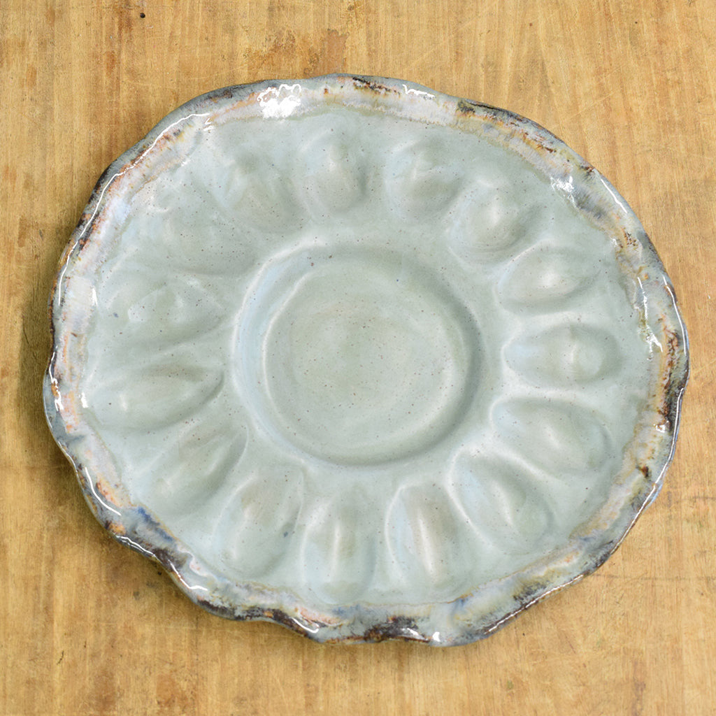 Handcrafted Egg Plate Peaceful - TheMississippiGiftCompany.com