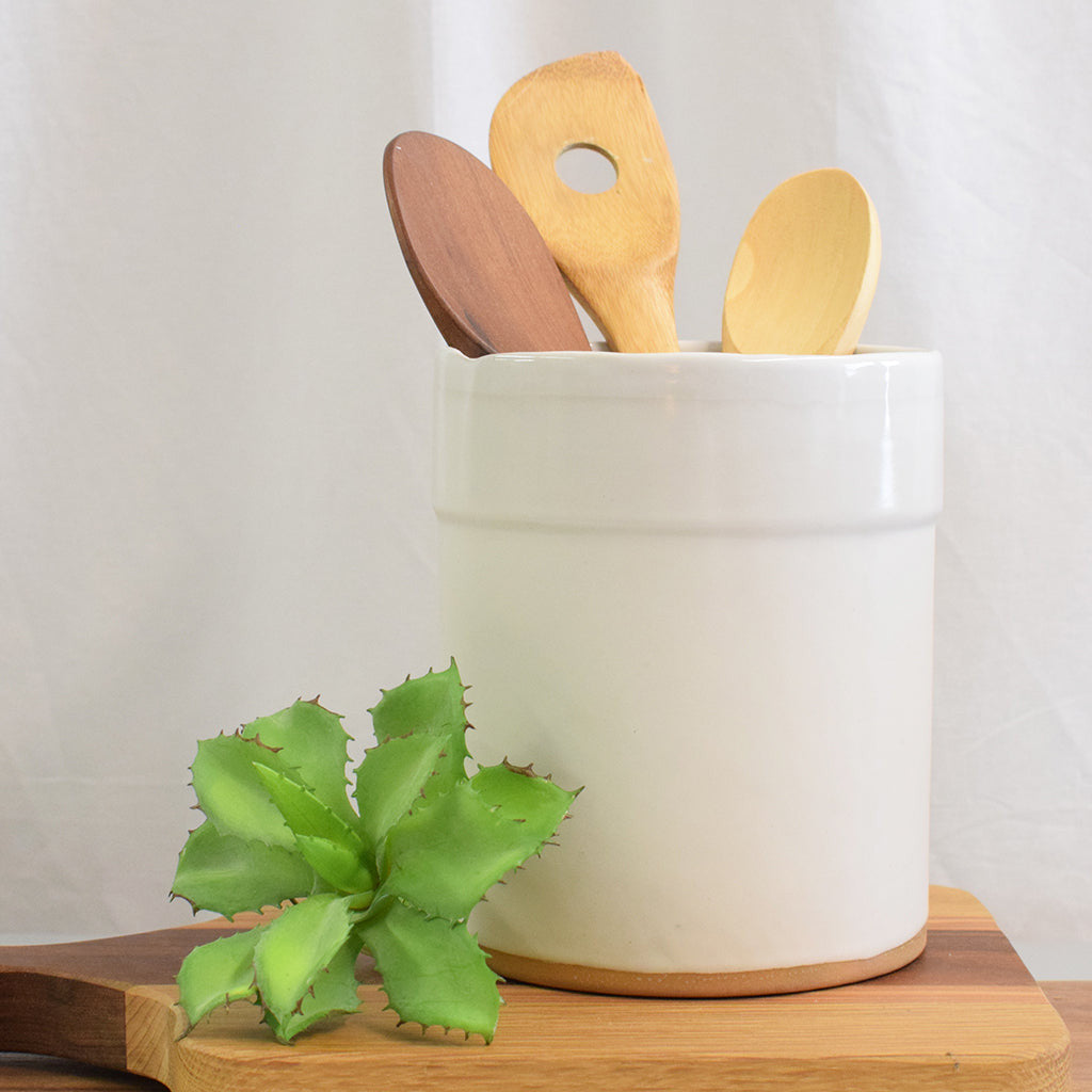 Utensil Holder - Simply White - TheMississippiGiftCompany.com