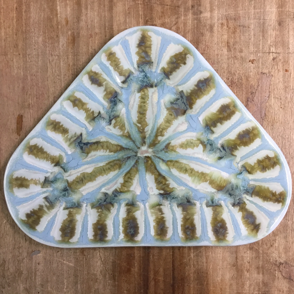 Teal Small Triangle Plate - TheMississippiGiftCompany.com